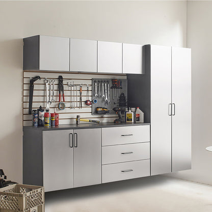 Astro Series - Garage Cabinet Set B With Soft Closing Drawers - Metallic Gray