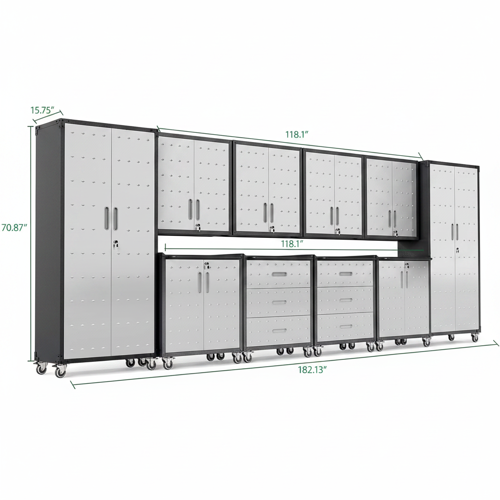 10-Piece Heavy Duty Steel Garage Cabinet System