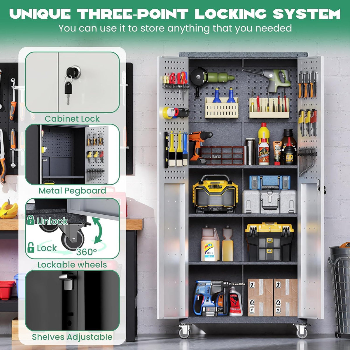 10-Piece Heavy Duty Steel Garage Cabinet System