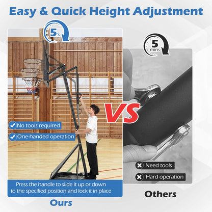4.9-10 Feet Height Adjustable Portable Basketball Hoop Basketball Goal System