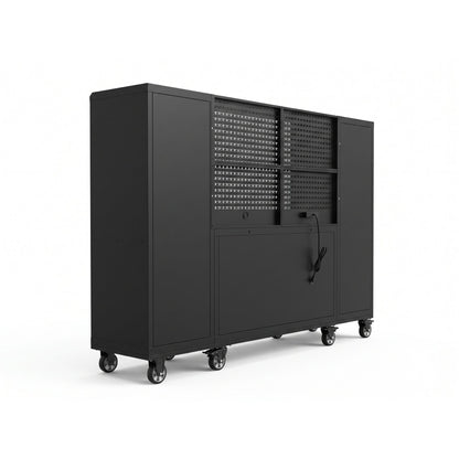 100" Rolling Tool Chest Workstation with Bench Top & Side Cabinets