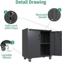 Garage Cabinet Set Designed for Ultimate Organization, 10-Piece Heavy Duty Steel, Modular Design, Rolling Workbench