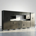 Garage Cabinet Set Designed for Ultimate Organization, 10-Piece Heavy Duty Steel, Modular Design, Rolling Workbench